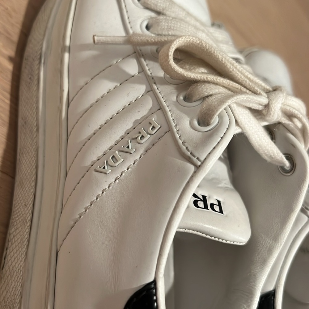 AUTHENTIC white and black Prada sneakers good condition - Picture 5 of 6